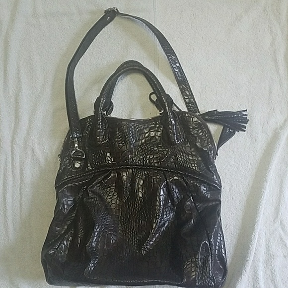 Large L.Credi Alligator Texture Purse Tote LCpurs2 - Picture 4 of 9
